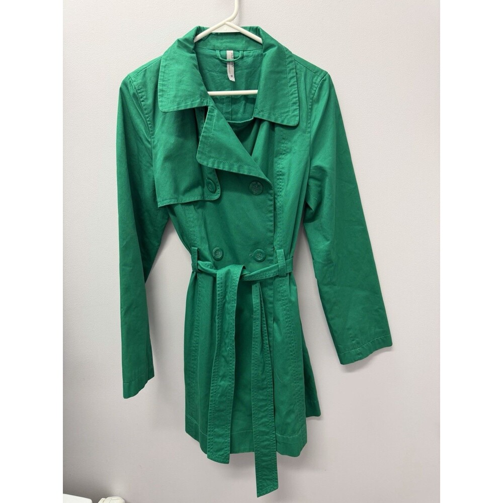 Women’s Old Navy Green Trench Coat With Belt Size Medium